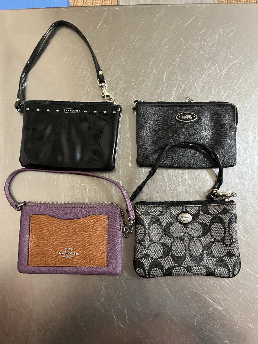 Assorted (4) Four COACH Corner Zip Wristlet